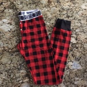 VS Pink buffalo plaid sleep legging